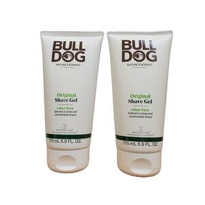 2x Bull Dog Original Shave Gel Natural Skincare for Men 5.9oz Tubes NEW